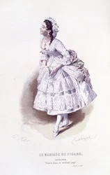 Komplett verk av Beaumarchais (1732-1799) av Edouard Fournier, Ed. Laplace, Sanchez et Cie, Paris 1876 (gravering)