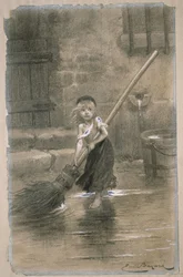 Cosette. Illustrasjon fra Les Misérables av Victor Hugo, 1862
