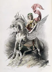 Poetisk kunst i kunstverk av Nicolas Boileau. Illustrasjon E. Bayard. Paris 1873, Laplace Sanchez og Cie editeurs (gravering)