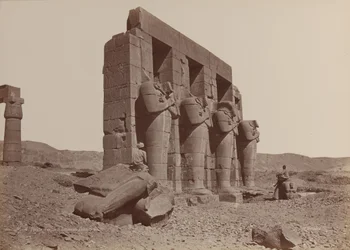 Theben, Temple of Ramasseum, Shattered Colossi, 1870-tallet.