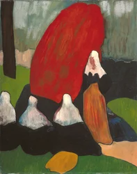 Bretonske kvinner med tang (olje på lerret)