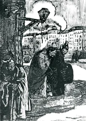 Illustrasjon til dikt av Charles Baudelaire (1821-67) (tresnitt) (s/hvitt foto)