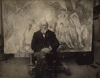 Paul Cézanne i sitt studio i Les Lauves, 1904.