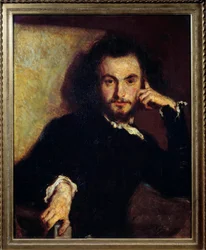 Portrett av Charles Baudelaire (1821-1867) Maleri av Emile Deroy (1820-1846) 1844 Søn. 0,8x0,65 m