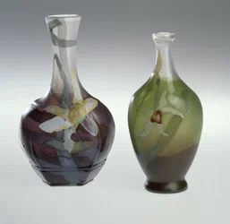 Marquetry på glass og gravert vase ca.1900