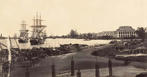 Utsikt over etableringen av Imperial Messageries, 1866.