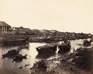 Utsikt over den kinesiske byen Cholen-ark nr. 5, Saigon, Cochinchina, 1866.