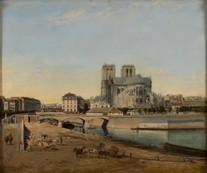 Apse of Notre-Dame, sett fra Quai de la Tournelle, 1860.
