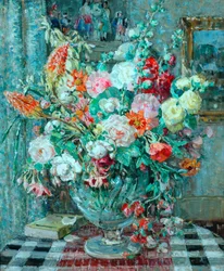 Blomster i en vase, ca. 1931 (olje om bord)
