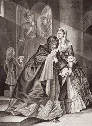 The Escape of Lord Nithsdale from the Tower, 1716, fra `Illustrations of English and Scottish History