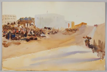 Tanger. ca. 1900. Blyant og akvarell