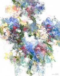 Levende, abstrakt blomstermotiv