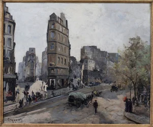 Rue de la Lune, Beauregard og de Clery, utsikt over Boulevard Saint Denis i Paris