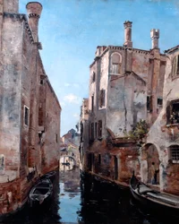 Omgivelsene til kirken San Sebastian, Venezia, 1892.