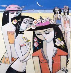 Us Three and Two Others, 2008 (olje på lerret)