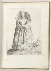 Flandern (tittel på objekt) En kvinne fra Vlaanderen, kledd i henhold til modus fra ca. 1550 Holdningene til forskjellige nasjoner i vår tidsalder (serietittel)