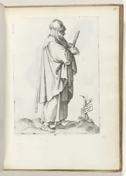 Spansk landskvinne (tittel på objekt) Vrouw til rett, kledd i spanske klær ca. 1550 Holdningene til forskjellige nasjoner i vår tidsalder (serietittel)