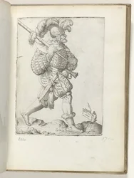 Tysk soldat (tittel på objekt) tysk soldaat, kledd i henhold til modus av ca. 1550 Holdningene til forskjellige nasjoner i vår tidsalder (serietittel)