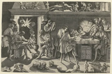Akademiet til Baccio Bandinelli Academie van beeldhouwer Baccio Bandinelli