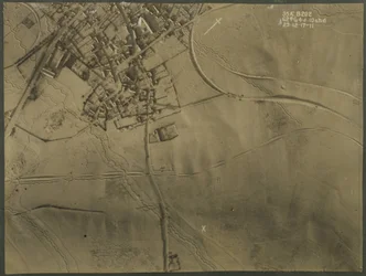 Flyfoto med skyttergraver fra første verdenskrig, 1917
