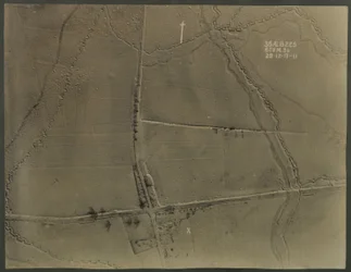 Flyfoto med skyttergraver fra første verdenskrig, 1917