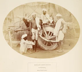 Goojur Zemindars, Hindoos, Rajpootana, fra The People of India, av J. Forbes Watson, utgitt 1868 (albumtrykk)