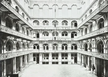 Hop Exchange: interiør i østhallen, Southwark Street, London, 1890