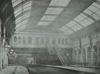 Kings Cross Station: utsikt over plattformene, 1862
