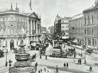 London Pavilion, Piccadilly Circus, Westminster LB: ser østover, 1896