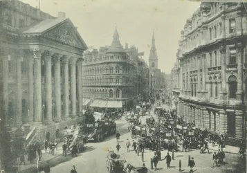 Mappin og Webb, Cheapside, fra Mansion House ser vestover, City of London, 1890