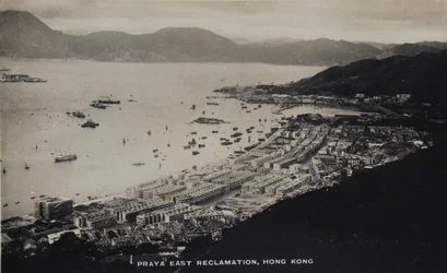 Praya East Reclamation, Hong Kong, fra et album med fotografier relatert til tjenesten til Pte H. Chick, 1940