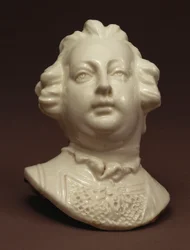 En hvit Chelsea-byste av William Augustus, hertugen av Cumberland