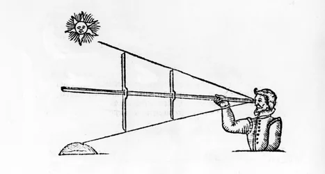 A Cross-Staff, illustrasjon fra A Seamans Secrets av John Davis, utgitt 1595