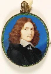 En gentleman kalt William Wycherley, ca. 1660 (akvarell på vellum)