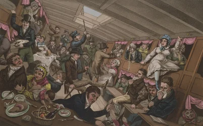 A Margate Packet - The Effects of a Squall or a Sudden Shift of Ballast, utgitt av G. Humphrey, London, 6. november, 1821