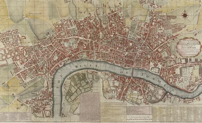En ny og nøyaktig plan for byene London og Westminster og bydelen Southwark, 1725