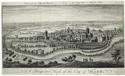 A Perspective View of the City of Bath, gravert for Universal Magazine, ca. 1750
