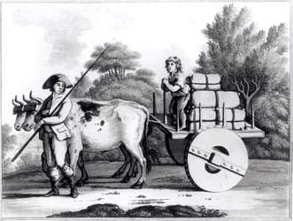 En portugisisk gård, fra A General View of the State of Portugal av James Murphy, utgitt 1797