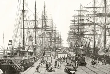 En jernbanebrygge i Melbourne, fra 