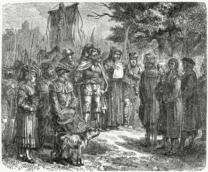 En røverridder som krever hyllest, 1882