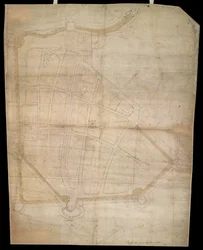 En plan over festningsverkene til byen Portsmouth, ca. 1545–1546