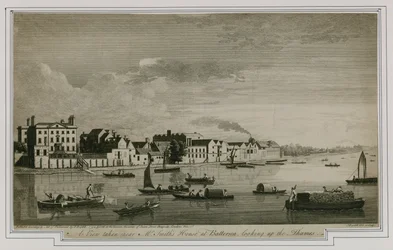 En utsikt tatt nær Mr Smiths House ved Battersea, og ser oppover Themsen