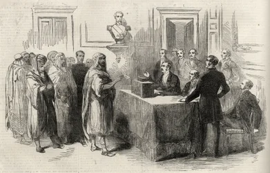 Abd-El-Kader Stemmer for det franske imperiet - Illustrasjon for The Illustrated London News, 4. desember 1852.