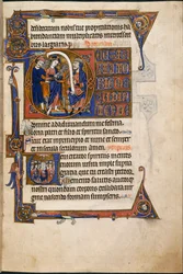 Legg til MS 48985 f.29r, Jesus Before Caiaphas, i Salvin Hours