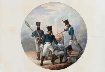 Artilleri, ca. 1807 (akvarell på papir)