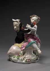 Asia og Afrika, produsert av Chelsea Porcelain Factory, ca. 1760