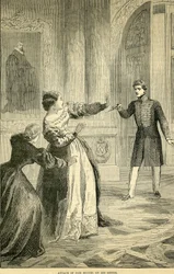 Angrep av Don Miguel på søsteren hans, hentet fra Cassells Illustrated History of England, 18571858