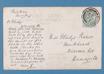 Baksiden av Jim Hogan postkort, 1907 (par 315183)