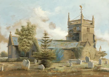 Bedminster Old Church (olje på papir)