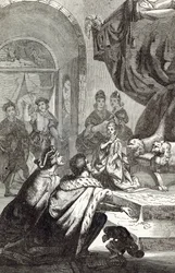 Trolovelse av den franske prinsessen til Richard II, illustrasjon fra 